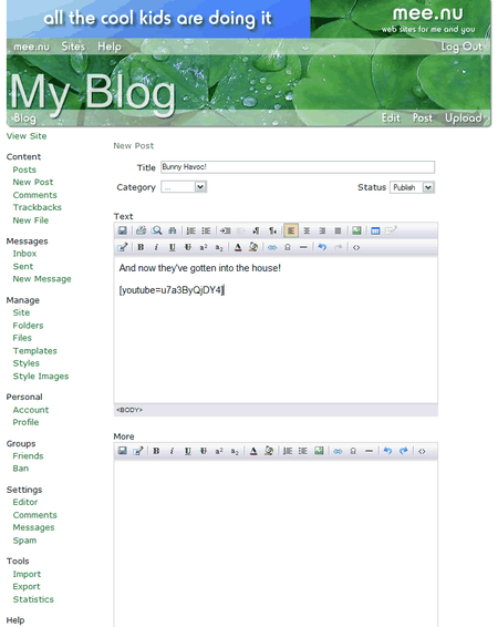 Embedding the video using the code.